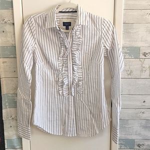 American Eagle S4 Ruffled Button Down